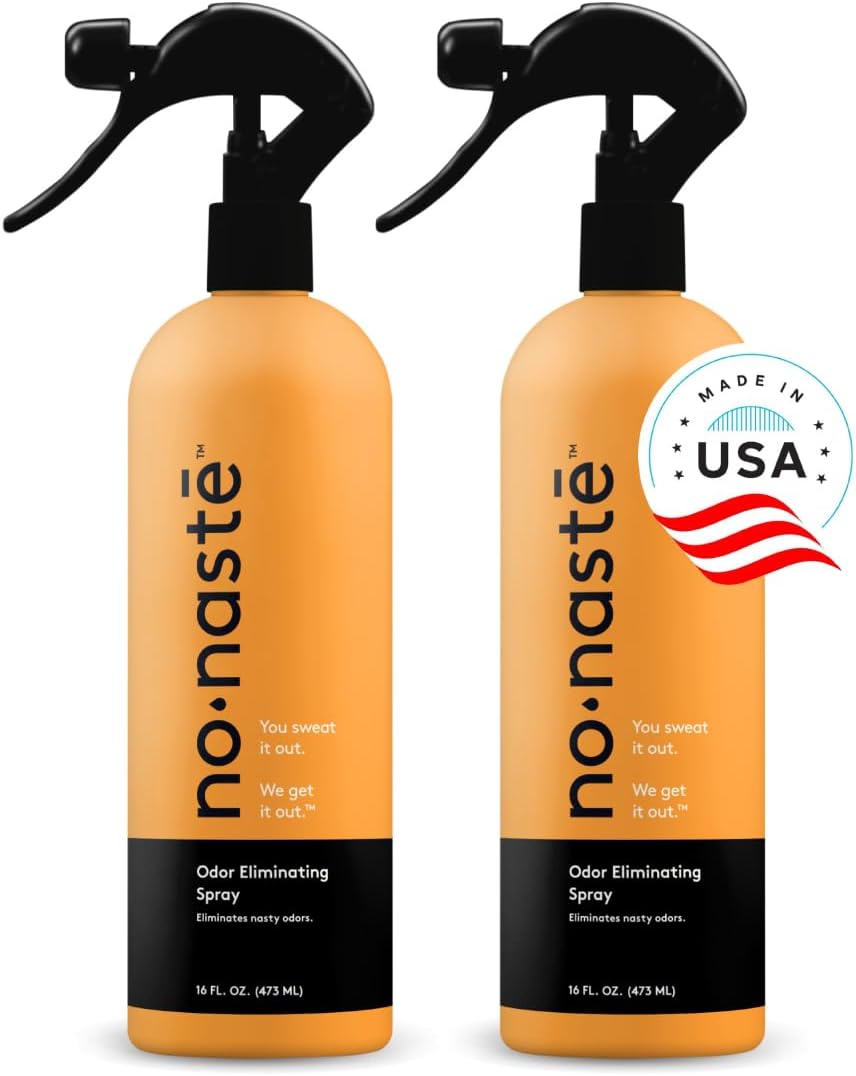 Nonaste Odor Eliminating Spray - 16 Fl Oz (Pack of 2) - Shoe & Yoga Mat Spray, Boxing Glove Deodorizer, Gym Bag Deodorizer, Fabric Odor Eliminator - No Washing Needed