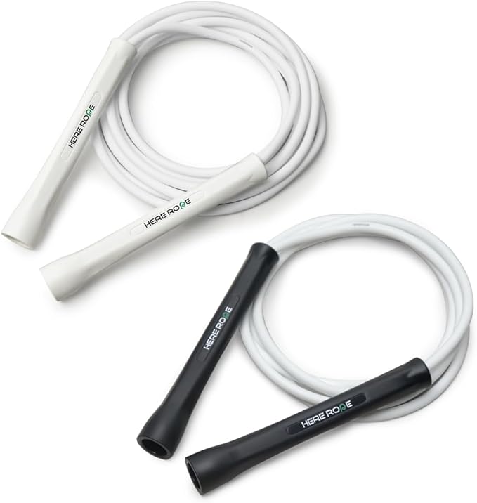 Hererope 6MM PVC Jump Rope for Men & Women Fitness, Speed, Tricks, Cardio Training, Boxing Jump Rope with Unbreakable Handles and Non-Kinking Skipping Rope, Adjustable Jumprope for Indoor Outdoor