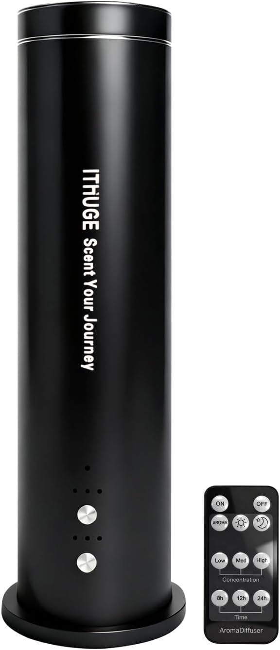 Waterless Essential Oil Diffuser for Large Room, 1200 Sq Ft Coverage with Bluetooth App & Remote Control with 100ml Empty Bottle, Cold Air Aromatherapy Machine for Home Office, Quiet Operation(M202B)