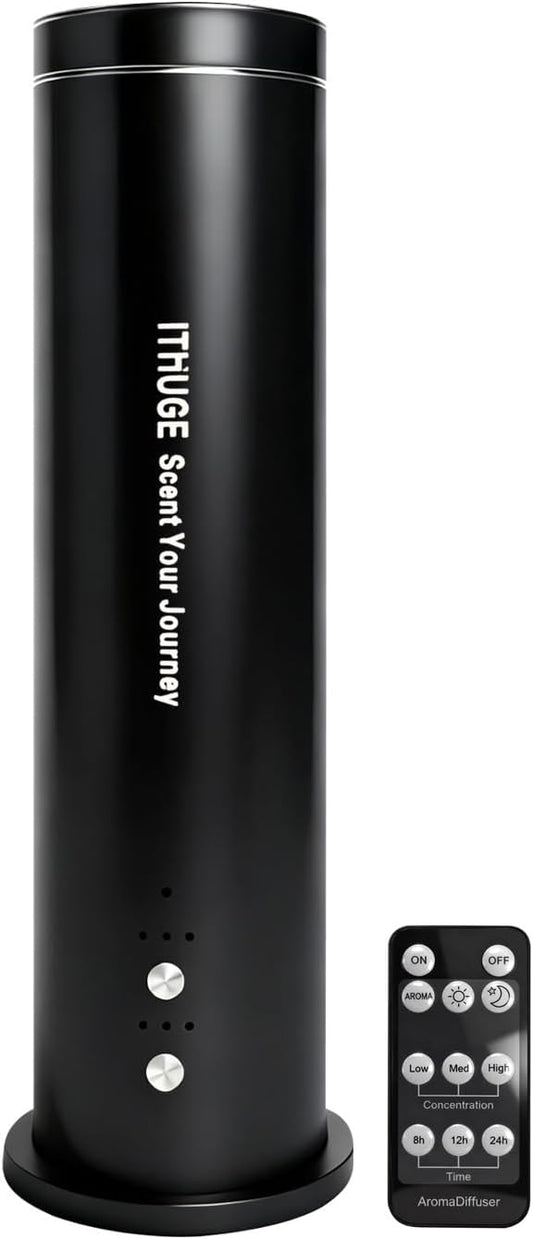 Waterless Essential Oil Diffuser for Large Room, 1200 Sq Ft Coverage with Bluetooth App & Remote Control with 100ml Empty Bottle, Cold Air Aromatherapy Machine for Home Office, Quiet Operation(M202B)