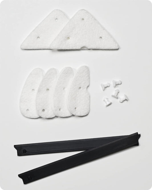 Baffect Adjustable Magnetic Window Cleaner Refill, 10 Sets Replacement Pads and Blades Refill Replaceable Triangle Sponge and Rubber Strip Replacement for Adjustable Window Cleaner 4-30mm