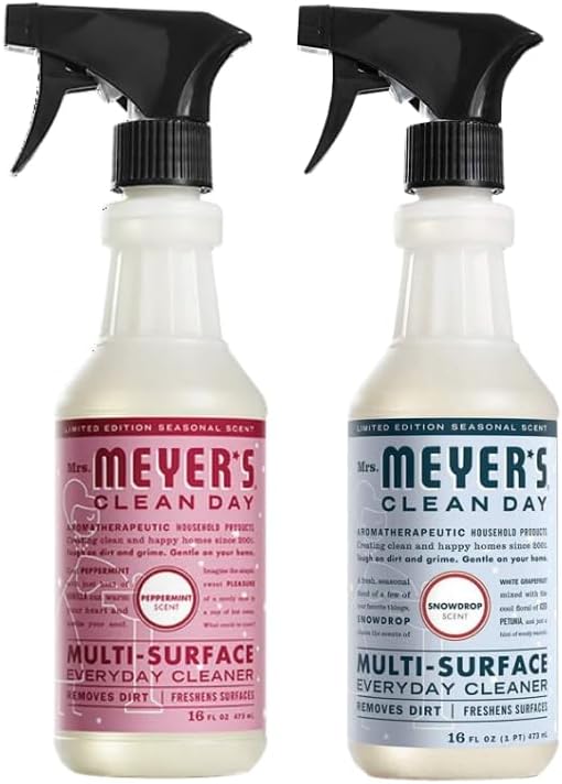 Mrs. MEYER'S CLEAN DAY Variety, 1 Multi-Surface Cleaner, 16 OZ, 1 Multi-Surface Cleaner, 16 OZ, 1 CT (Snow Drop + Peppermint)