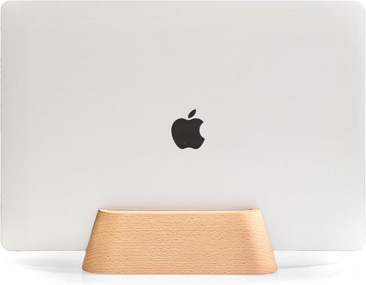 ACODE Wood Vertical Laptop Stand for Desk - Compatible With MacBook Pro Air, Surfaces - Storage Rack Slot Thickness 0.59" to 0.71" - Upright Holder