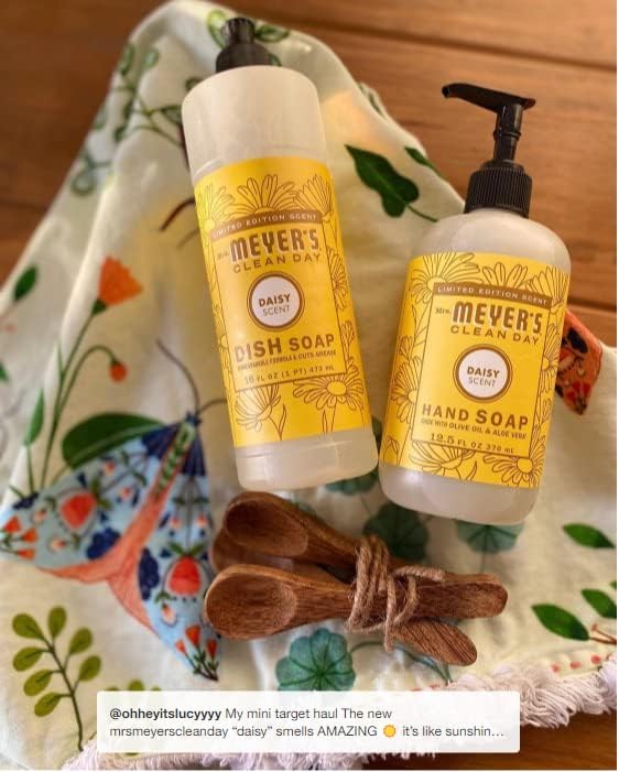 MRS. MEYER'S CLEAN DAY Liquid Dish Soap, Biodegradable Formula, Daisy, 16 fl. oz