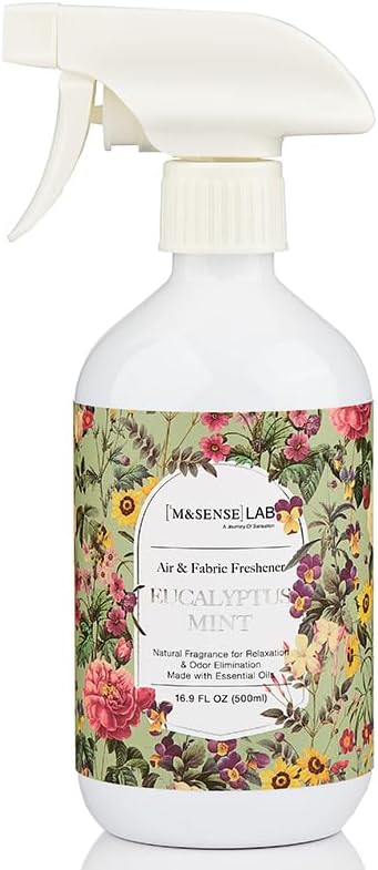 ‌M&SENSE Air & Fabric & Pet Odor Eliminator Spray - 16.9oz Large Size Natural Safe Air Freshener Eucalyptus Mint Scented Deodorizer for Home Eliminates Smoke Musty Smells, Ideal for Entryway Bathroom