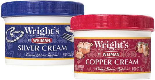 Wright's Silver and Copper Cleaner and Polish - 8 Ounce Each - Premium Metal Polish Silver Copper Brass Chrome and More