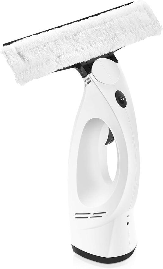 Window Vacuum, Window Vacuum Squeegee, 3 in 1 Cordless Window Vac with Spray/Wipe/Suck up Water,Electric Window Cleaning Tool for Shower Wall Mirror Glass/Car Windshield/Countertop- White