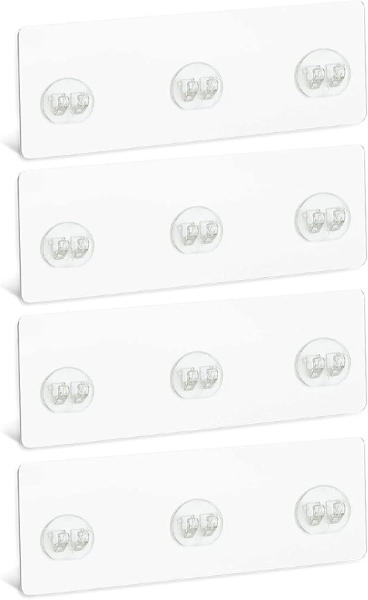 4 PCS Corner Shower Caddy Adhesive Sticker Replacement Hook, for Shower Caddy Bathroom Rack Shelf Soap Dish Basket Wall Hanging Hook with Strong Sticky, No Drilling Bath Toilet Kitchen Organizer