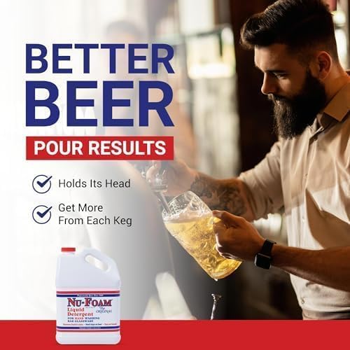 Nu-Foam Low Low Suds Liquid Detergent for Bar Glassware - Original Streak-Free Solution - Hand Washing Bar, Tavern, Brewery Supplies - Concentrated - 1 Gallon (Pack of 2) (1 Gallon (Pack of 2))