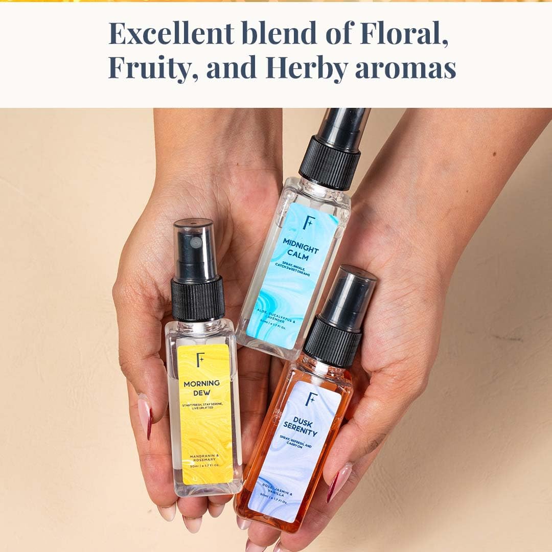 Folkulture Bathroom Spray - Odor Eliminator | Set of 3 Freshener Sprays for Home, Car, Bathroom | 5.1 Fl Oz| Vanilla, Lavender, Rose Scented Deodorizer | Room Spray | Guest Bathroom & Home Essentials