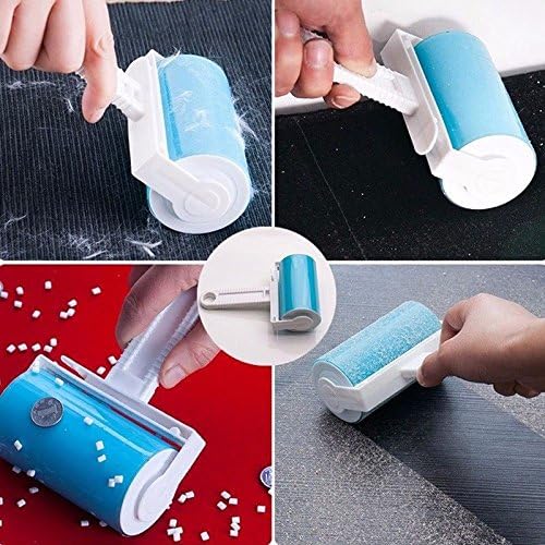 Reusable Sticky Picker Set Cleaner Lint Roller Pet Hair Remover Brush, Blue
