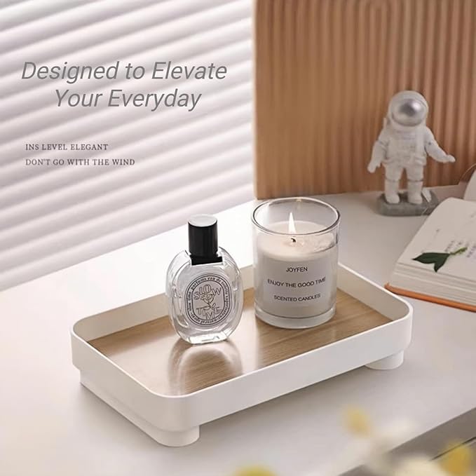 Decorative Tray for Coffee Table, Rectangle Vanity Tray Bathroom Decor, Desk Organizer for Perfume, Candles, Keys, Jewelry Home Decor Trays (Rectangle)