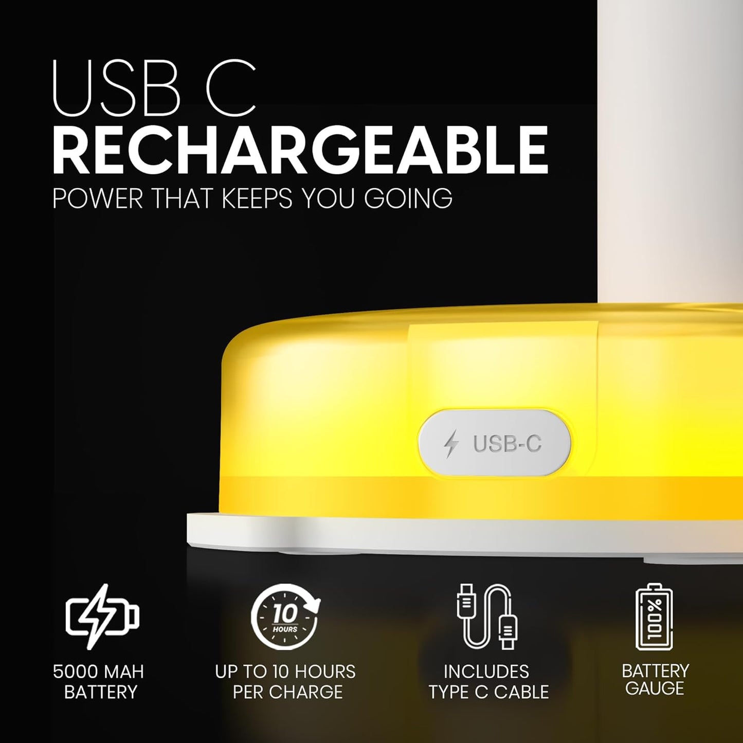 VENTY Portable Clip Fan - Rechargeable 10-Hour Battery Portable Fan - 360° Rotation & 90° Tilt - Stroller Fan, Desk Fan or Bedside Fan - Aromatherapy & LED Light - USB-C Rechargeable Clip On Fan