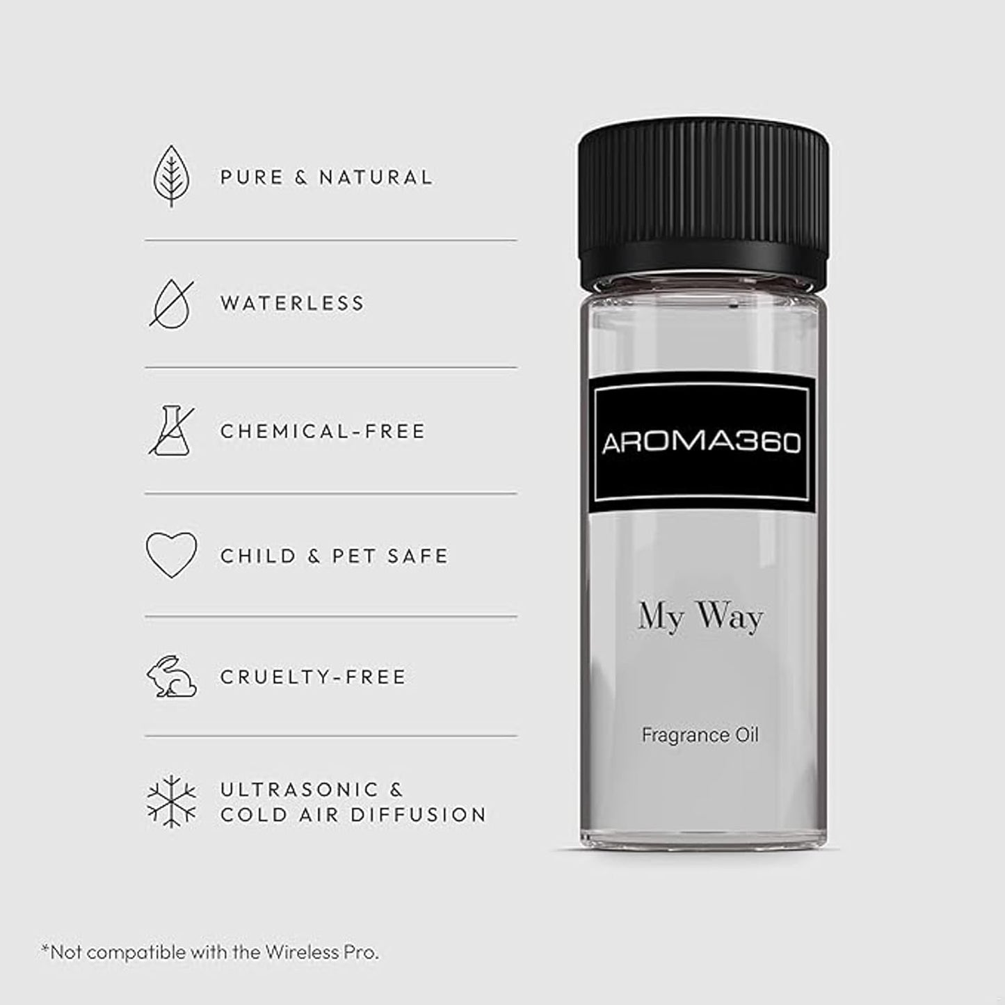 Aroma360 - My Way Fragrance Oil Blend - Hotel Inspired for Luxury Essential Oil Diffusers - Aromatherapy Scent Diffuser - Lush Sandalwood, Warm Cedar, and Delicate Florals - 50ML