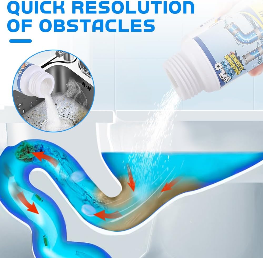 Acssart Drain Cleaner, 2025 New Acssart Sink and Drain Cleaner, Multi-functional Sink and Drains Cleaner Powder Foam Cleaning, Powerful Pipe Dredging Agent for Home Kitchen Toilet (1PCS)