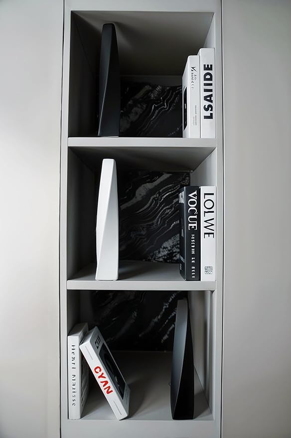 White Ceramic Vase 13.5" Modern Minimalist with Rotating Geometric Design, Slim Dried Flower Centerpiece for Home Office, Living Room, Dining Room, Entryway Decoration