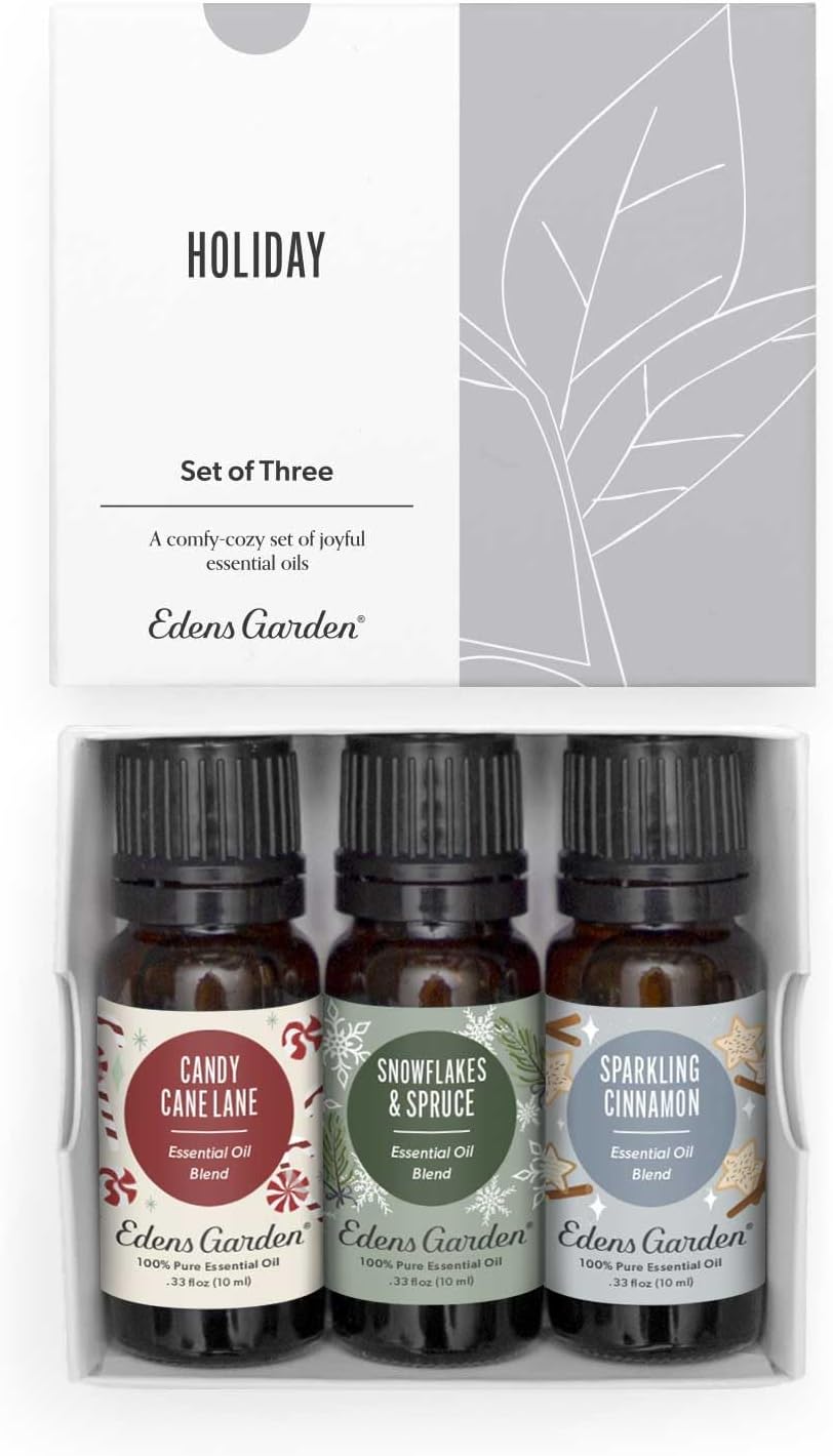 Edens Garden Christmas Essential Oil Blends Holiday 3 Set – 100% Pure Therapeutic Grade, Natural & Free of Fragrance Oil – for Autumn & Winter Festive Season - Ideal for Home Diffusers, 10 ml/ 3 Pack