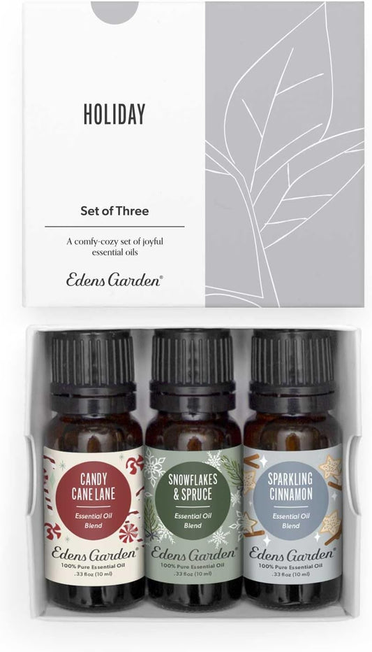 Edens Garden Christmas Essential Oil Blends Holiday 3 Set – 100% Pure Therapeutic Grade, Natural & Free of Fragrance Oil – for Autumn & Winter Festive Season - Ideal for Home Diffusers, 10 ml/ 3 Pack