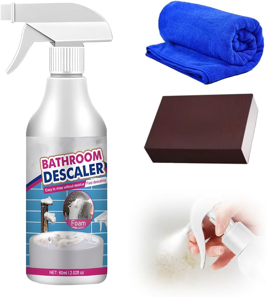 Bathroom Descaler Foam Cleaner, 2025 Upgrade Multipurpose Stubborn Stains Cleaner for Shower Room Glass Sink Toilet 100ml (1)