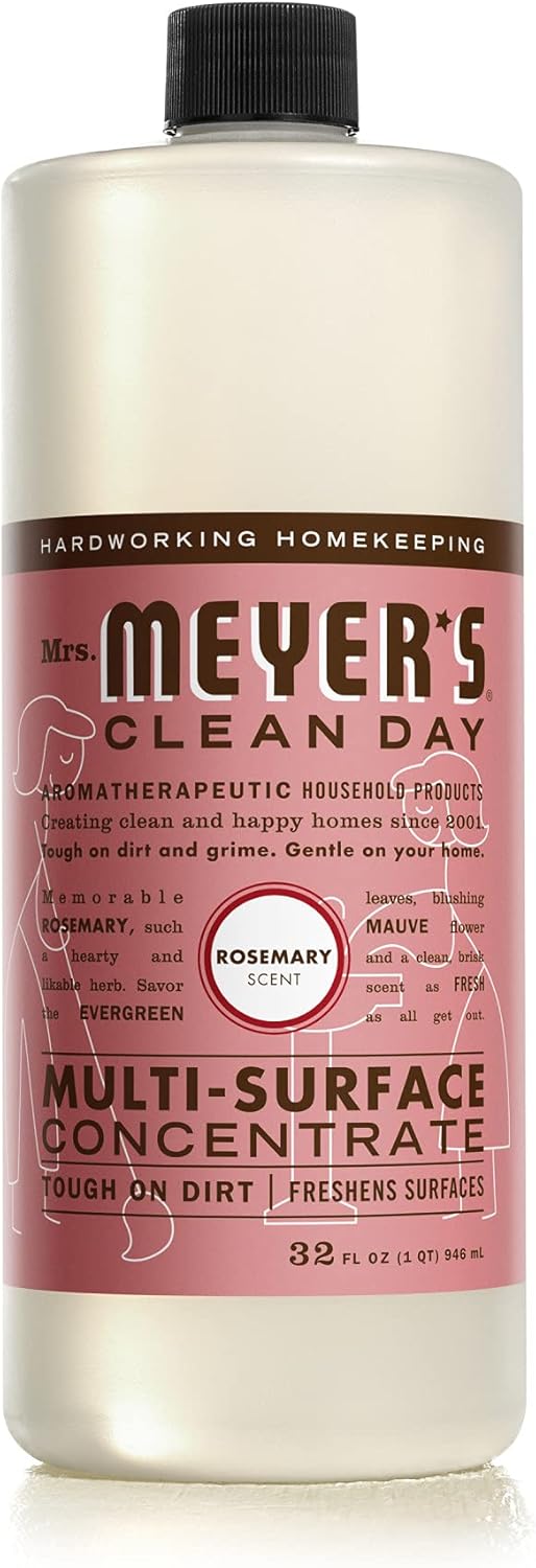 MRS. MEYER'S CLEAN DAY Multi-Surface Cleaner Concentrate, Use to Clean Floors, Tile, Counters, Rosemary, 32 fl. oz