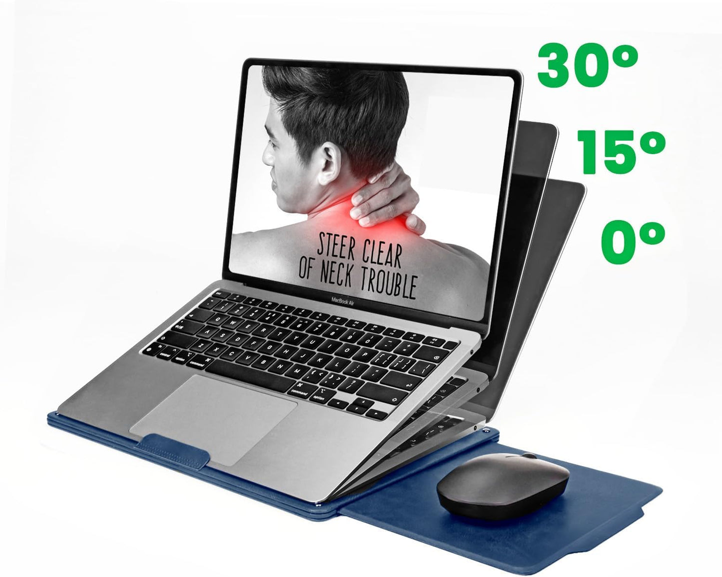 PUNCUBE Portable Lap Desk -Ultra Slim&Compact Laptop Desk in Sleek Design with Retractable Mouse Pad, Adjustable Stand, Expandable Surface, and Heat Protection for Laptops and Tablets (Midnight Blue)