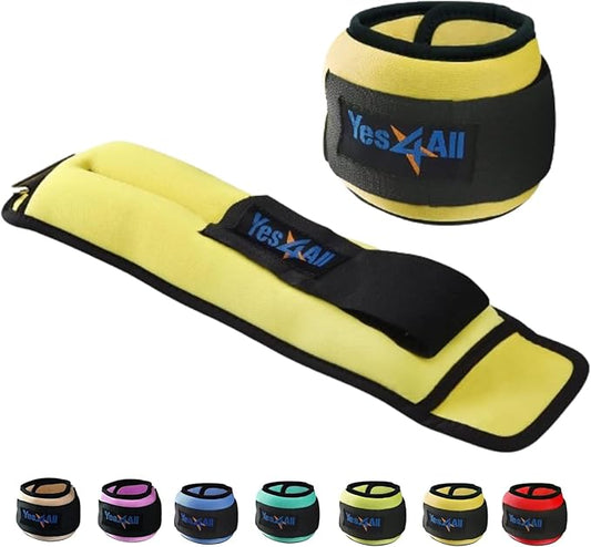 Yes4All Wrist & Ankle Weights Pair 1lb -10lbs, Adjustable Strap for Walking, Jogging, Pilates, Gym Fitness Workout for Women, Men