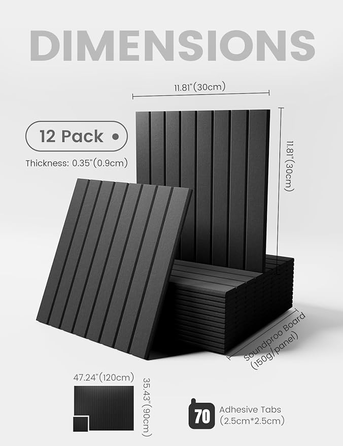 Large Felt Bulletin Board 48" X 36" Large Cork Board Alternative-12 Pack with 70 Safe Removable Adhesive Tabs, Cork Boards for Walls Cork Board for Home Office Classroom Pin Board (Black)