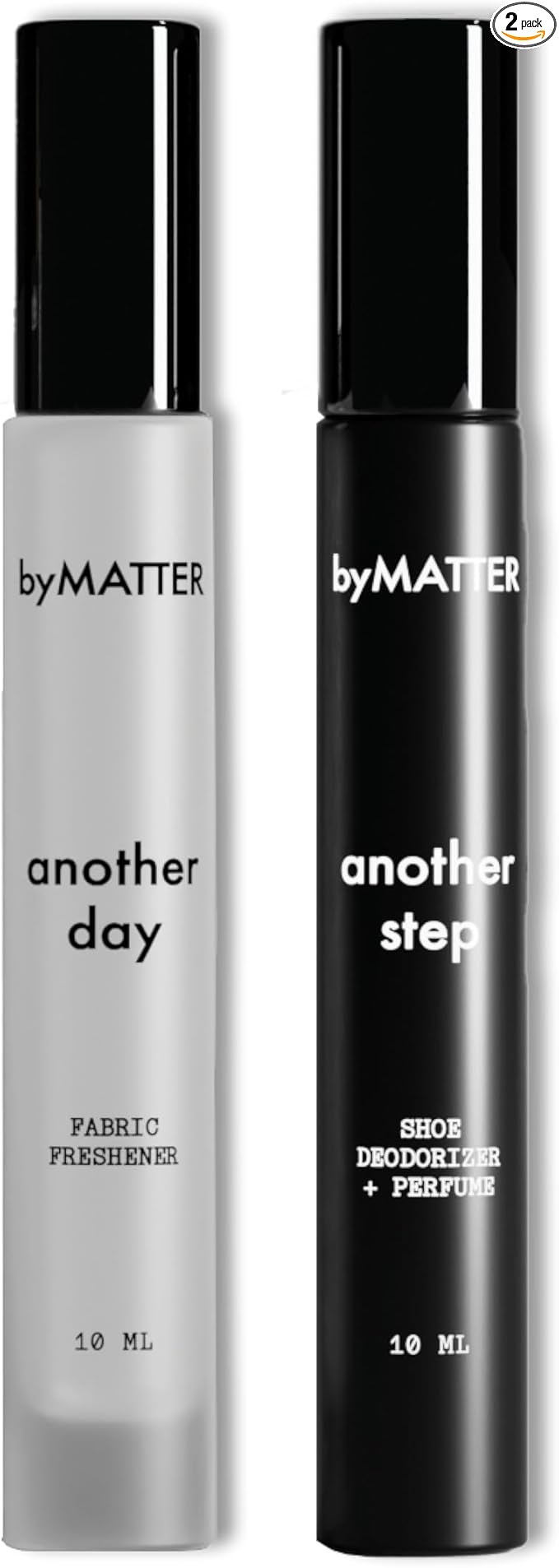 byMATTER Shoe & Fabric Freshener Spray Set – Travel Fabric Refresher & Shoe Deodorizer Pack, Odor Elimination, Suits All Materials, Smell Remover Sprays (2x 0.34 Fl Oz / 10ml)
