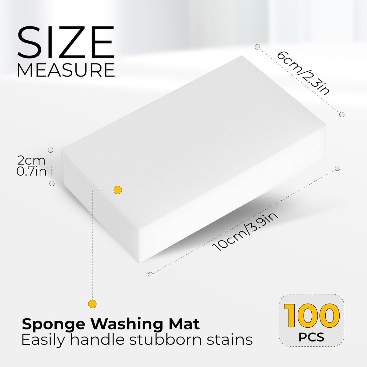 (100 Pack 3.9"x2.3"x0.8") Melamine Sponges Magic Cleaning Sponges in Bulk Eraser Sponges for Kitchen Bathroom Cleaning Supplies for Stains and Dirt