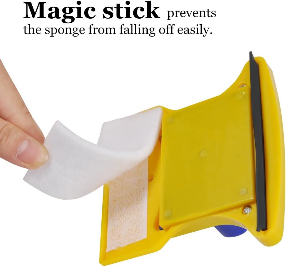 Shape Double‑Side Magnetic Glass Cleaner Wiper with 2 Cotton for Window