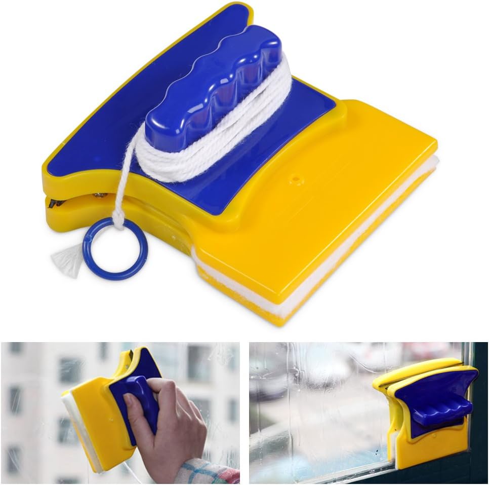 Shape Double‑Side Magnetic Glass Cleaner Wiper with 2 Cotton for Window