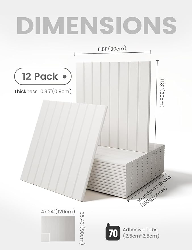 Large Felt Bulletin Board 48" x 36" Cork Board Alternative-12 Pack with 70 Safe Removable Adhesive Tabs, Cork Boards for Walls Cork Board for Home Office Classroom Pin Board (Milky White)