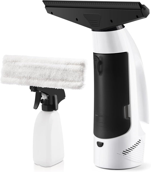 Window Vacuum, Window Vacuum Squeegee Cordless, Handheld Window Vac with Multi-Purpose Spray Bottle & Microfiber Cloth, Electric Cleaning Tool for Windows, Tiles, Mirror, Countertop, Car Windshield