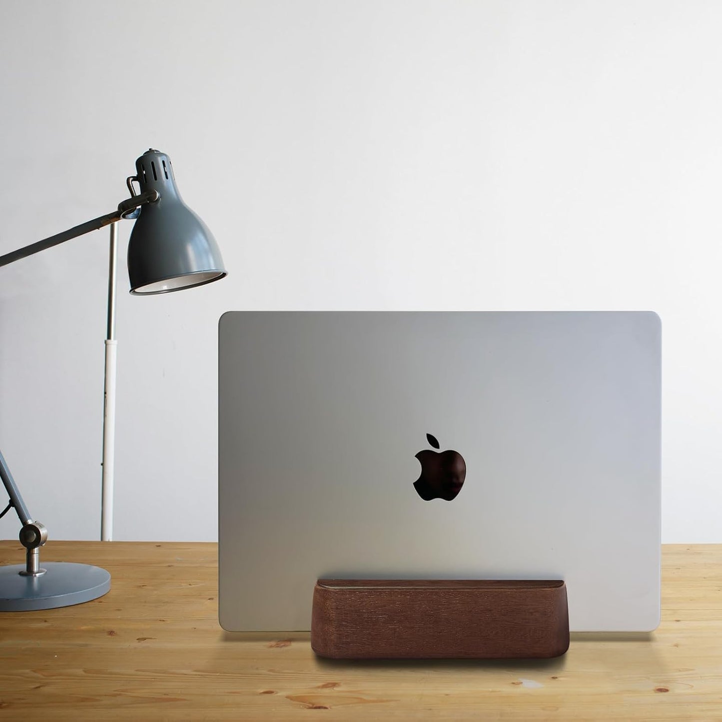 Vertical Laptop Stand, Dual Slot Wood Laptop Holder for Desk, 0.7" Width Fits All MacBook/Surface pro