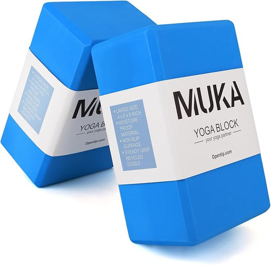 Muka Yoga Blocks 9 x 6 x 4 Inch, High Density EVA Foam Yoga Brick for Meditation, Pilates