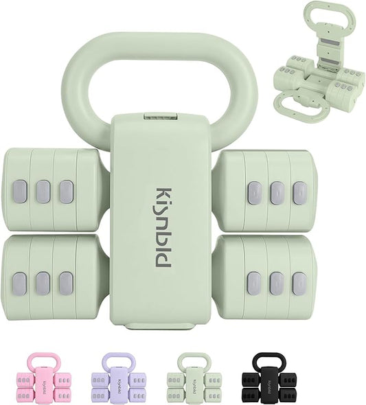 Adjustable Dumbbell Set of 2, 4 in 1 Free Weights Dumbbells Set for Women with Fast Adjustment, Each 2lb 3lb 4lb 5lb Hand Weights Set for Home Gym & Outdoor Exercise Training
