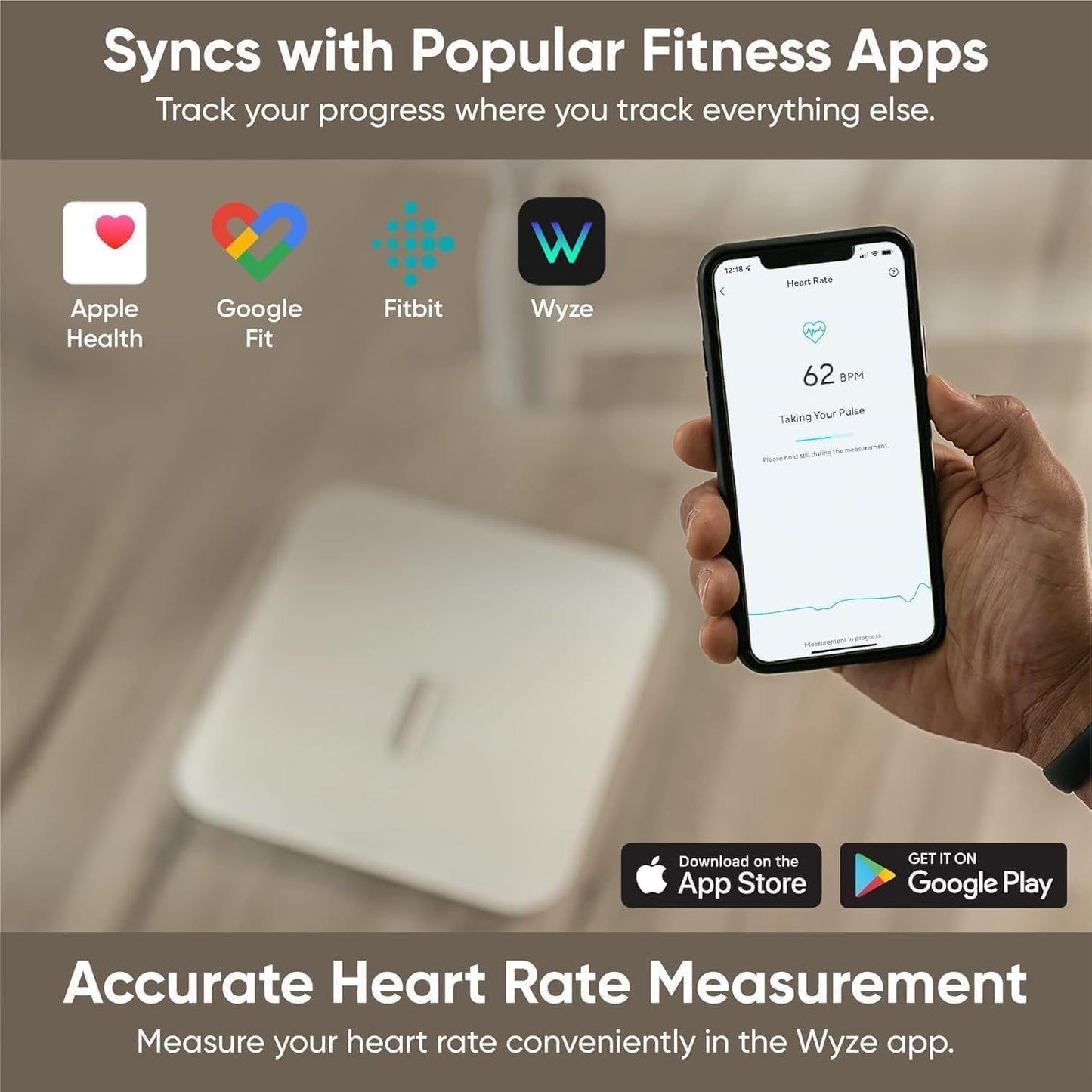 Wyze Smart Scale X - Digital Bathroom Scale for Body Weight, BMI, Body Fat, Muscle Mass, Heart Rate Monitor | ITO Glass & LED Backlight | Batteries Included, 400 lbs (White)