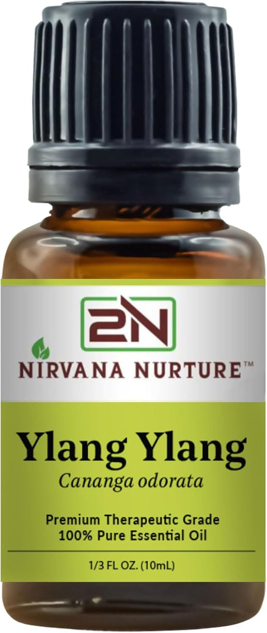 Ylang Ylang Essential Oil 100% Pure Premium Therapeutic Grade, Undiluted - Aromatherapy Diffuser for Calm and Relaxation, Skin Care, Hair Care