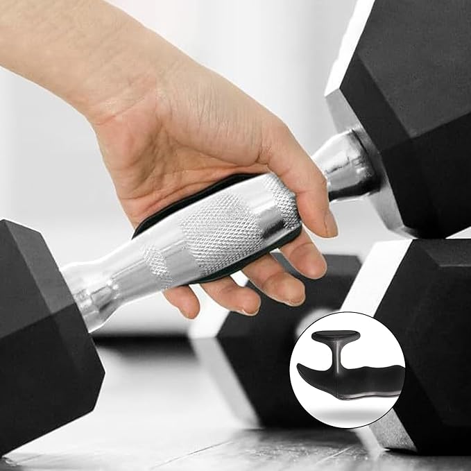 Weight Lifting Grips for Men & Women – 4 Pack Anti-Slip Rubber Gym Grips, Fingerless Workout Gloves for Weightlifting, Pull-Ups, Deadlifts, Dumbbells & Strength Training