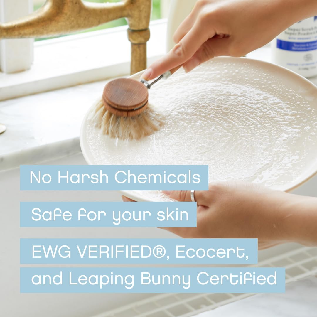 AspenClean Natural Dish Soap Refill Unscented - 100% Natural, Organic, Baby-Safe, Pet-Friendly, Hypoallergenic Formula - Vegan, Cruelty-Free, Biodegradable - EWG VERIFIED & EcoCert Certified (2 Pack)