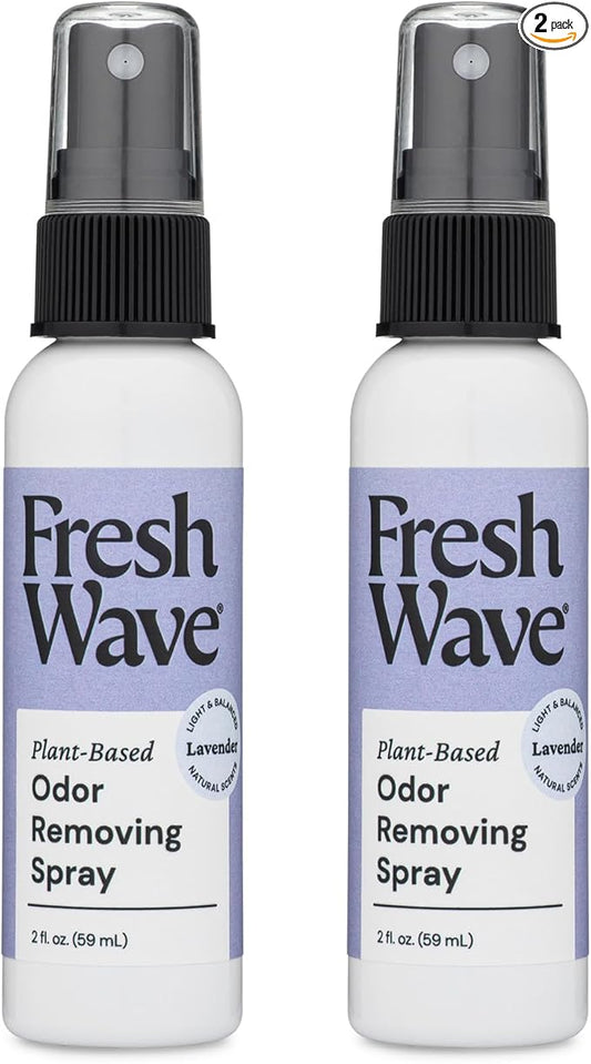 Fresh Wave Lavender Scent Odor Eliminator Spray & Air Freshener, 2 fl. oz. Travel Size (Pack of 2)