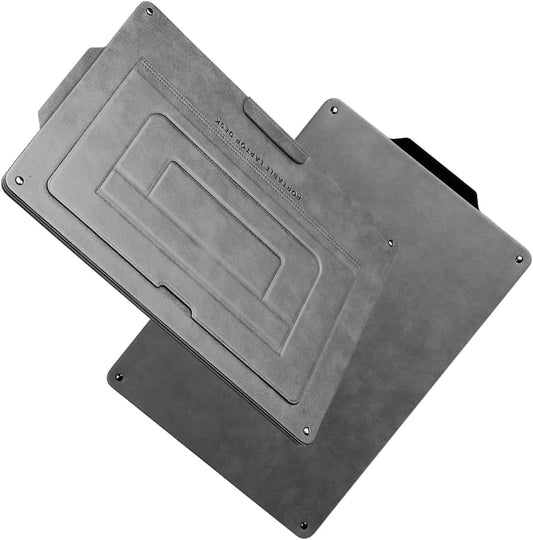 PUNCUBE Portable Lap Desk - Lap Desk with Retractable Mouse Pad, Adjustable Stand, Writing Board, Expandable Surface, and Heat Protection for Laptops and Tablets (Silver Grey)