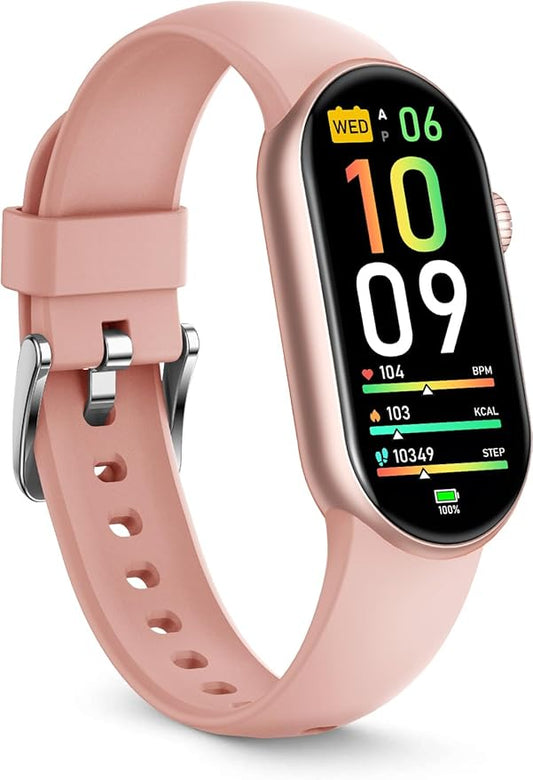 FITVII Ole Fitness Tracker, 1.6'' AMOLED Fitness Watch with 24/7 Heart Rate and Blood Pressure Monitor, Blood Oxygen Sleep Tracking Step Calories Counter IP68 Waterproof Activity Tracker for Women Men