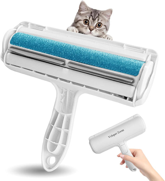 Pet Hair Remover Lint Roller for Pet,Cat Hair Removal Tool Reusable Lint Roller for Furniture, Couch, Carpet, Clothing and Bedding,White Blue