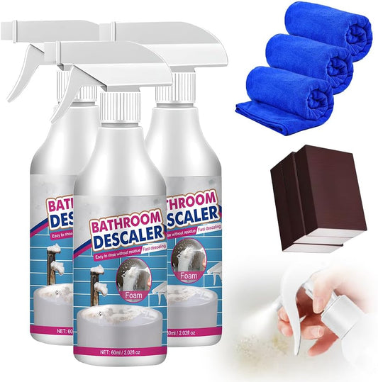 Bathroom Descaler Foam Cleaner, 2025 Upgrade Multipurpose Stubborn Stains Cleaner for Shower Room Glass Sink Toilet 100ml (3)