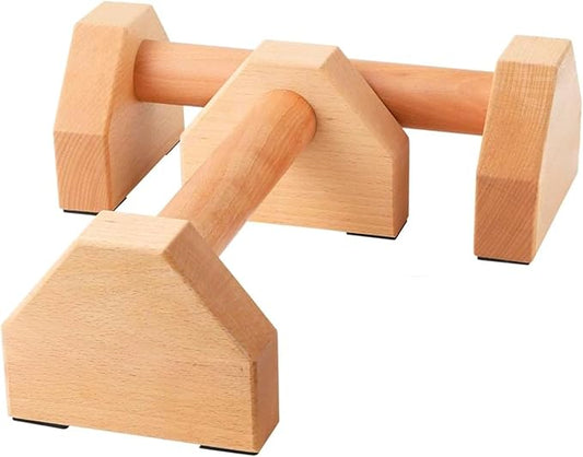 NuFit Premium Beech Wood Parallettes Push Up Bars, Resistant & Non-Slip Calisthenics Gear Adaptable to Any Surface, Wrists-Joint Supportive Push Up Stands for Home or Gym Workouts, Pack Of 2