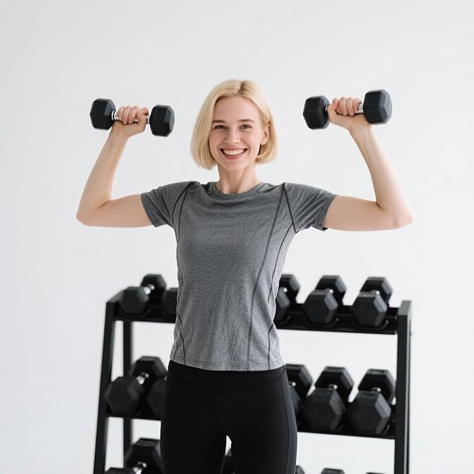 350/450/550 lbs Hex Weight Dumbbells Sets with Rack Rubber Encased Dumbbell Free Weights Set for Home Gym Weight Rack with Dumbbells Set