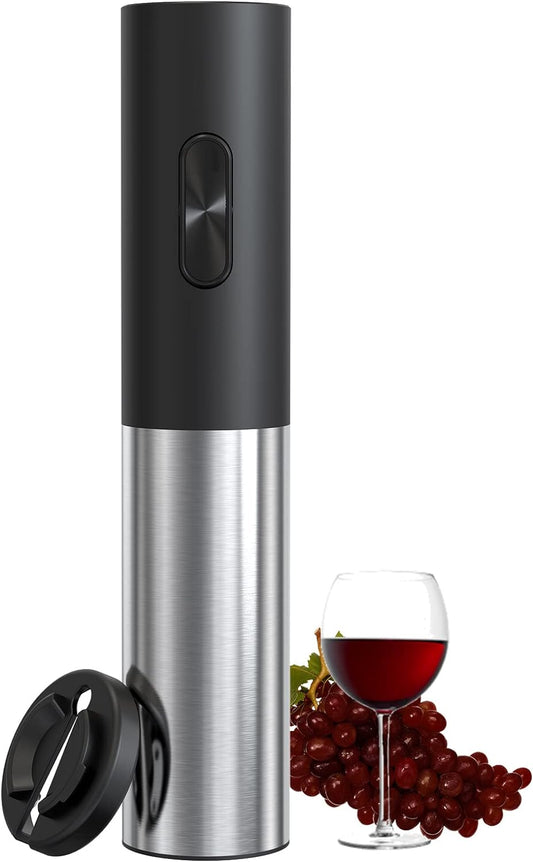 COKUNST Electric Wine Openers, Reusable Wine Bottle Corkscrew Opener with Foil Cutter, Battery Operated Stainless Steel Wine Remover for Home Kitchen Party Bar Restaurant