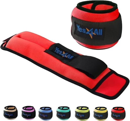 Yes4All Wrist & Ankle Weights Pair 1lb -10lbs, Adjustable Strap for Walking, Jogging, Pilates, Gym Fitness Workout for Women, Men
