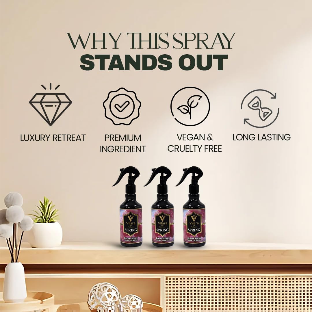 Room Spray Freshener - Long-Lasting Luxury Scents - Room and Linen Spray for Bedding, Sheets, Fabric, Furniture for Aromatherapy - 10.14 fl oz (Multipack 3:Mango,Jasmine,Spring)